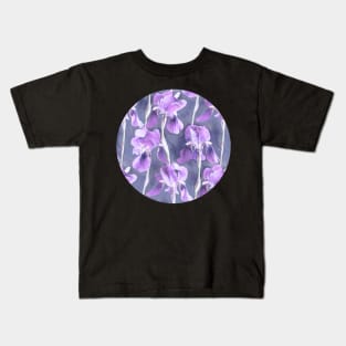 Simple Iris Pattern in Pastel Purple Kids T-Shirt